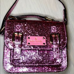 Kate Spade Kids Scout Crossbody Bag Pink Glitter.